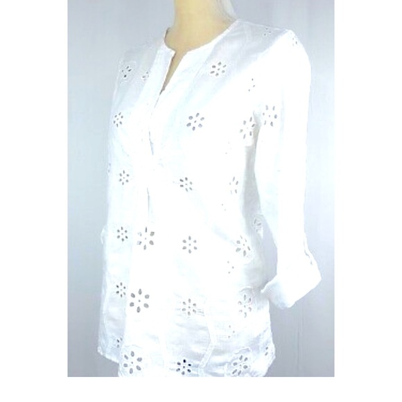 CHRISTIAN SIRIANO New York White Eyelet Blouse - Picture 4 of 7